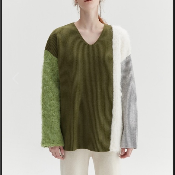 Rumia MELI KNIT JUMPER (GREEN&GREY) AU size 10 /L
